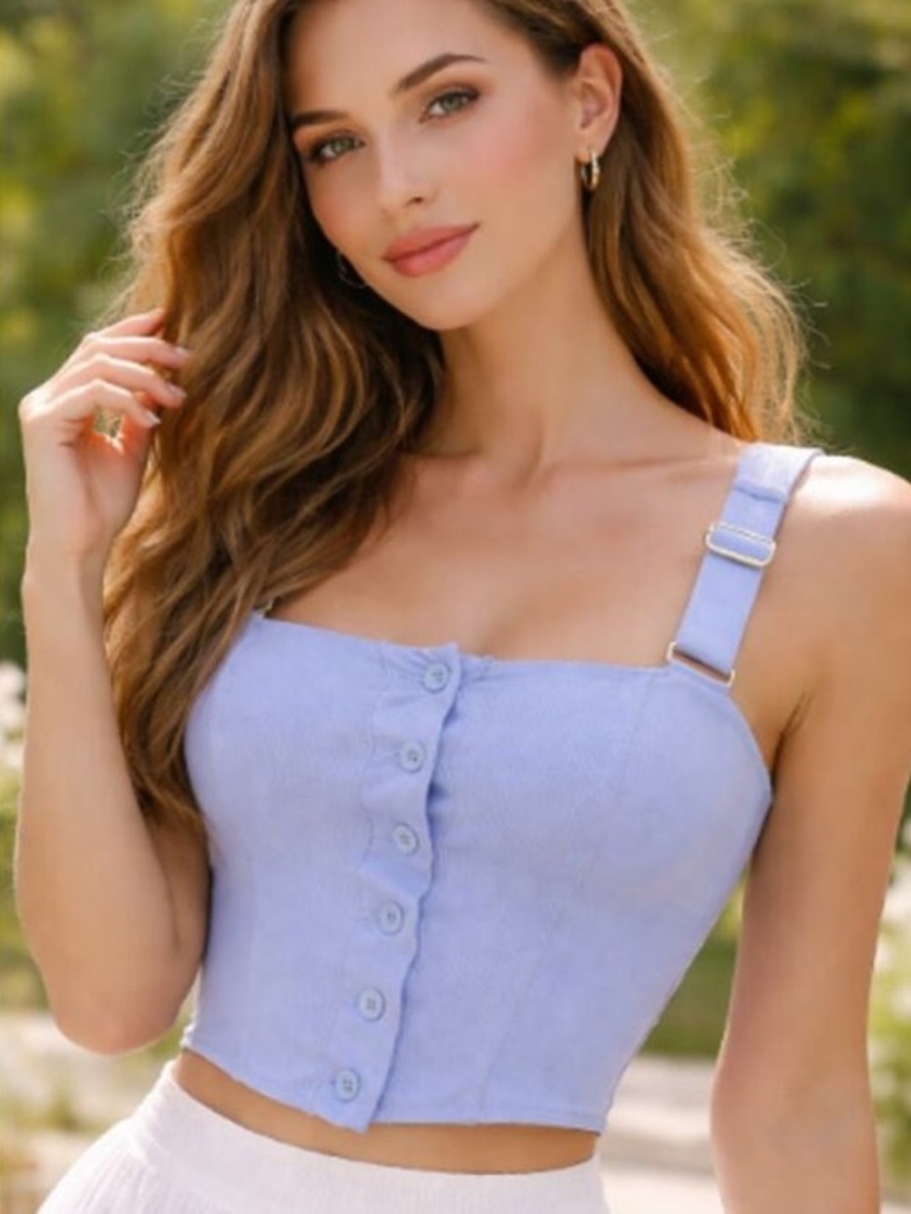 Free People X We are HAH corset Top-periwinkle NWT